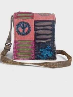 Bohemian Hippie Patchwork Cotton Crossbody Sling Bag – Festival Boho Purse